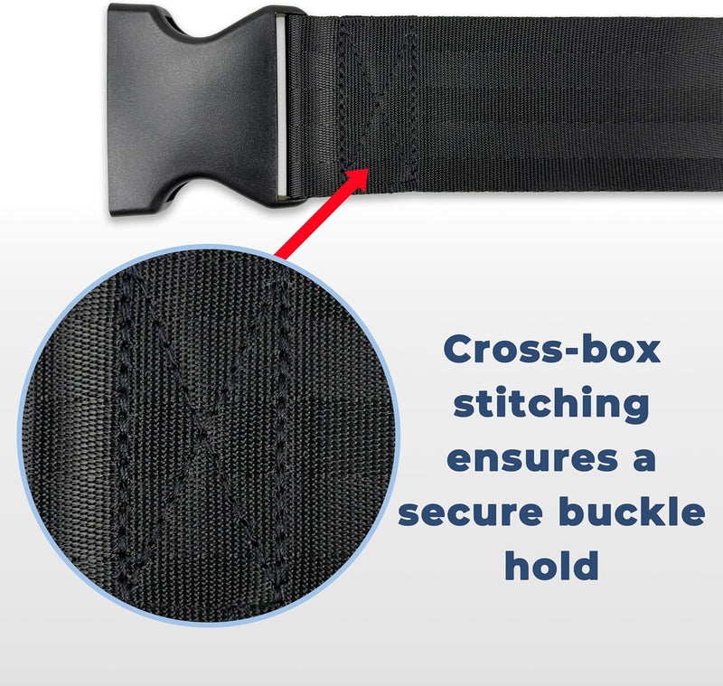 PSNOOK Adjustable Wheelchair Safety Strap Seat Belt, 2" Wide – Slip-Resistant & Secure Lap Belt, 13-86" Adjustable, Easy to Install, Stable Support for Seniors & Individuals Needing Extra Support - Image 4